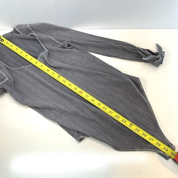 Free People Move on Tie-Sleeve Body Suit Charcoal Gray Size Large - Picture 12 of 13